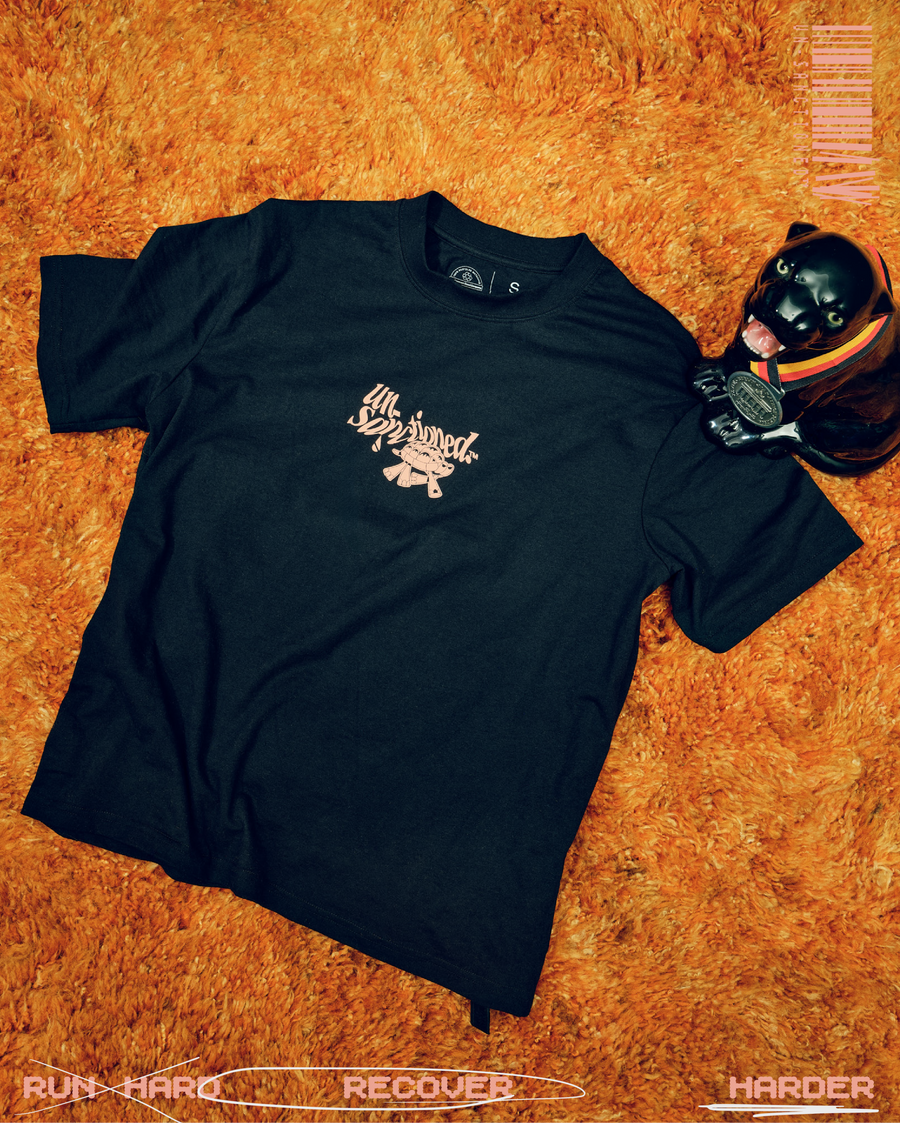 \\_UN-Essential Tee "Tortoise" [black/oranje]